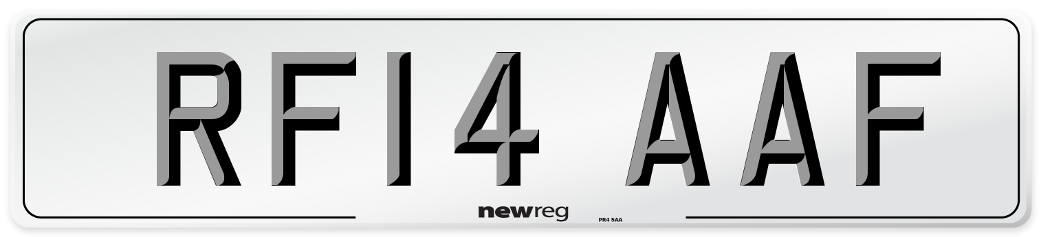 RF14 AAF Number Plate from New Reg